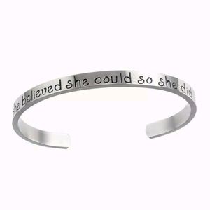 She Believed She Could So She Did Cuff Bracelet.